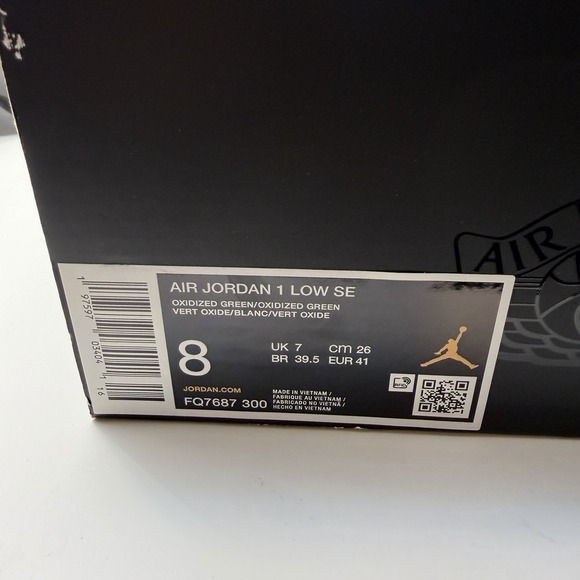 **NEW Nike Air Jordan 1 LOW SE Oxidized Green White FQ7687 300 Men's Sz 8 Shoes - Picture 10 of 10